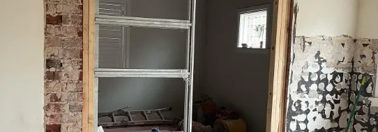 recently renovated walk-in wardrobe