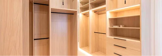 recently renovated walk-in wardrobe
