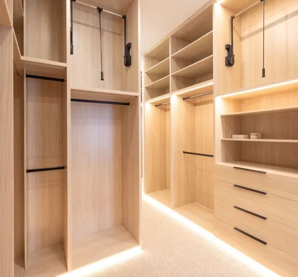 recently renovated walk-in wardrobe