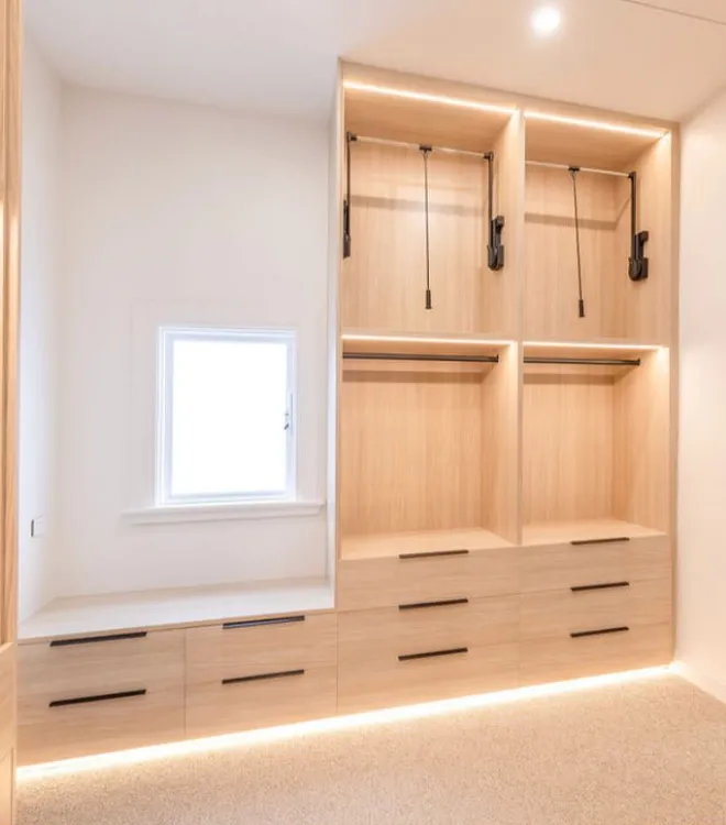 recently renovated walk in wardrobe
