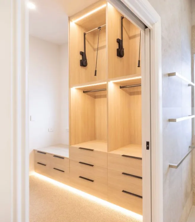 recently renovated walk in wardrobe